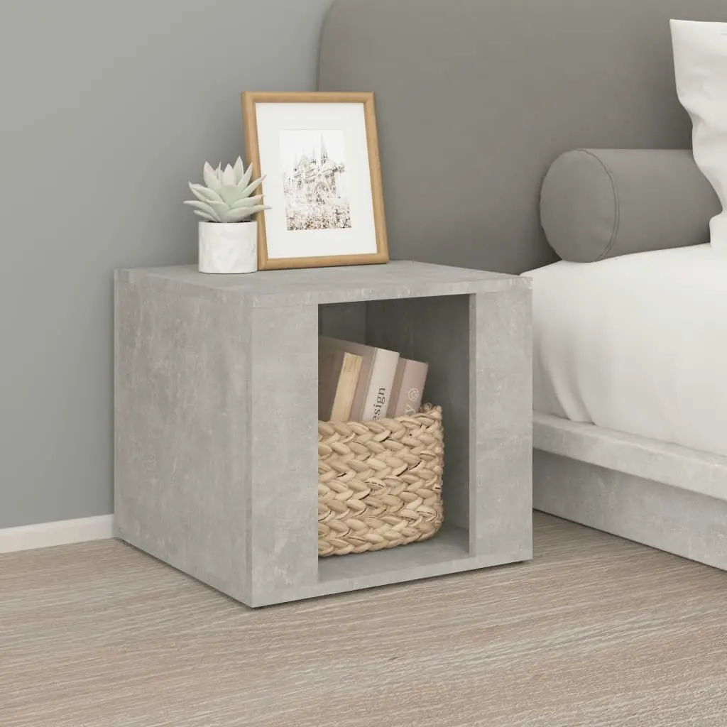 Bedside Table Concrete Grey 41x40x36 cm Engineered Wood 816548