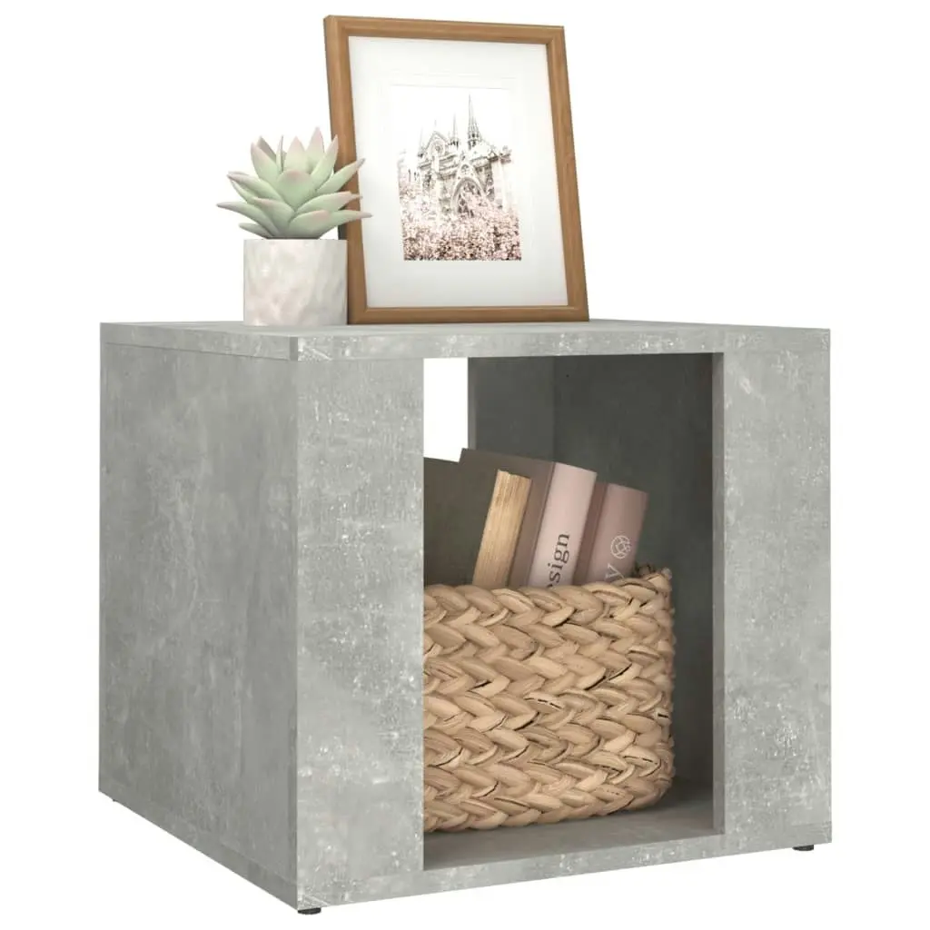 Bedside Table Concrete Grey 41x40x36 cm Engineered Wood 816548