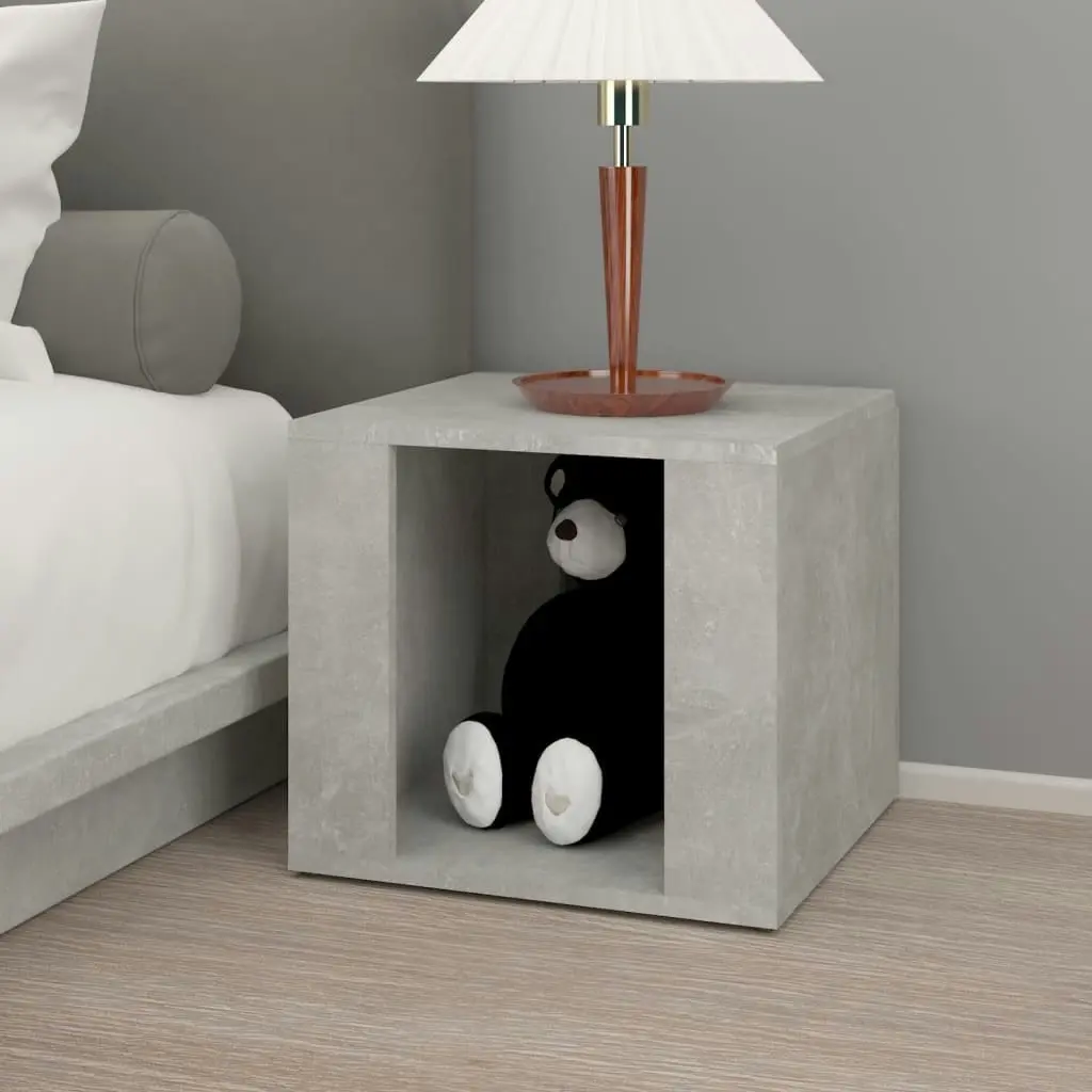 Bedside Table Concrete Grey 41x40x36 cm Engineered Wood 816548