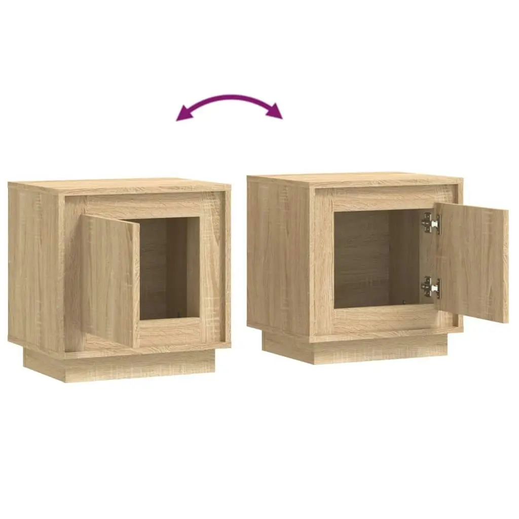 Bedside Cabinets 2 pcs Sonoma Oak 44x35x45 cm Engineered Wood 819843