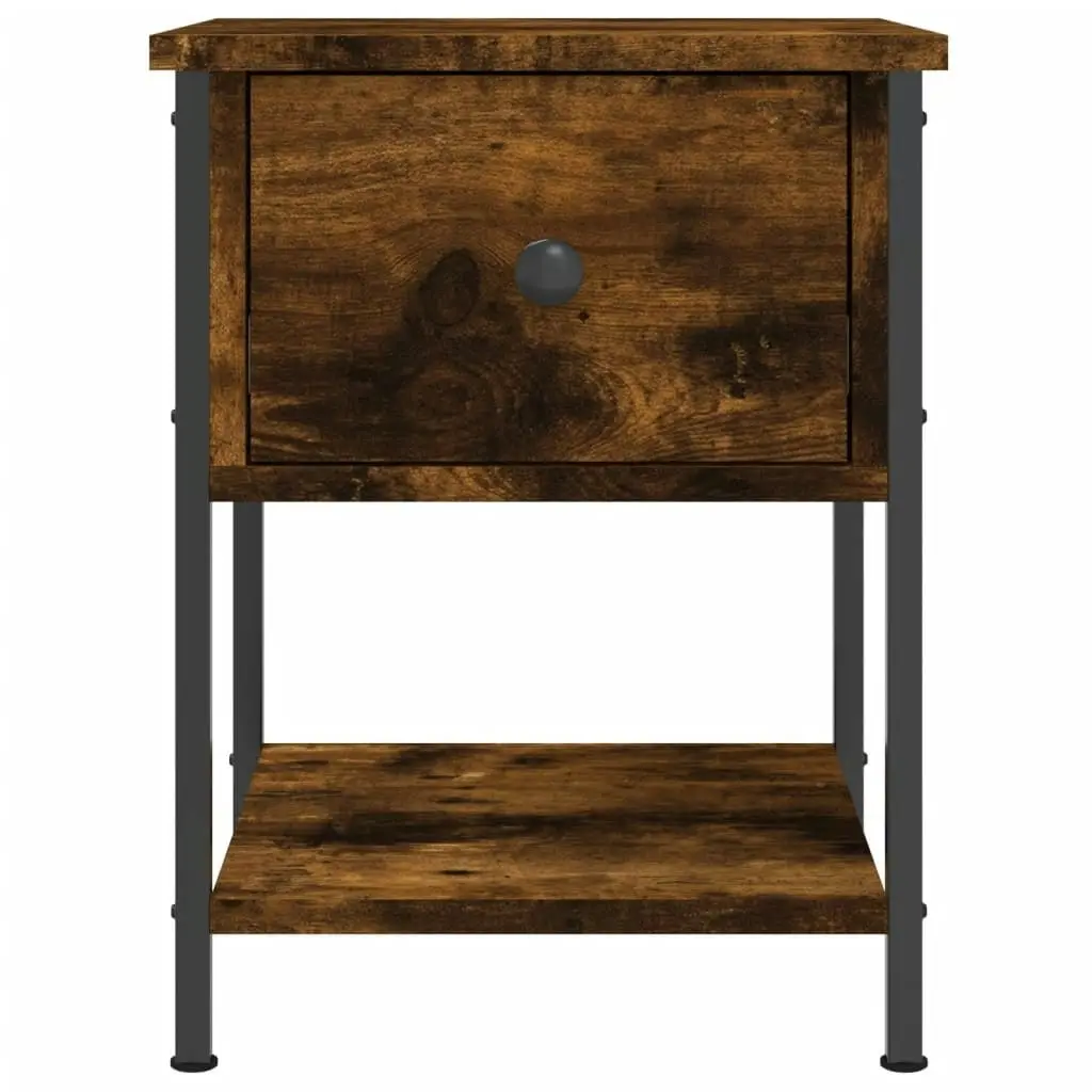 Bedside Table Smoked Oak 34x35.5x45 cm Engineered Wood 825857