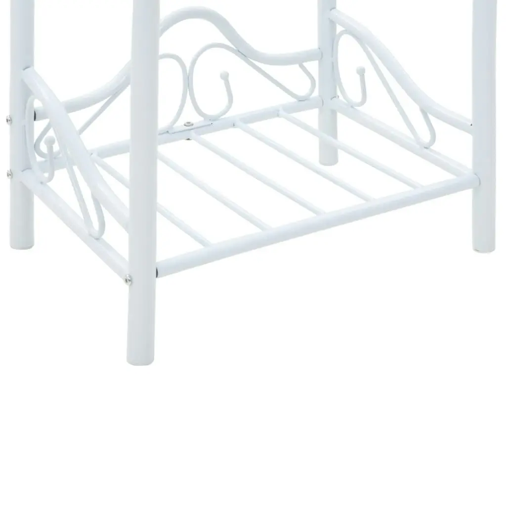 Bedside Table Steel and Tempered Glass 45x30.5x60 cm White 246728