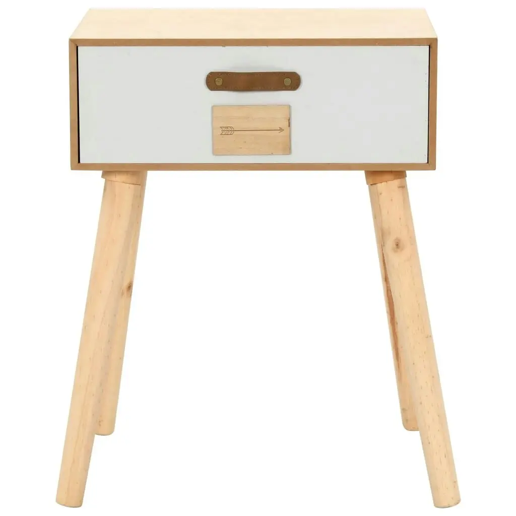 Bedside Table with a Drawer 44x30x58.5 cm Solid Pinewood 247394