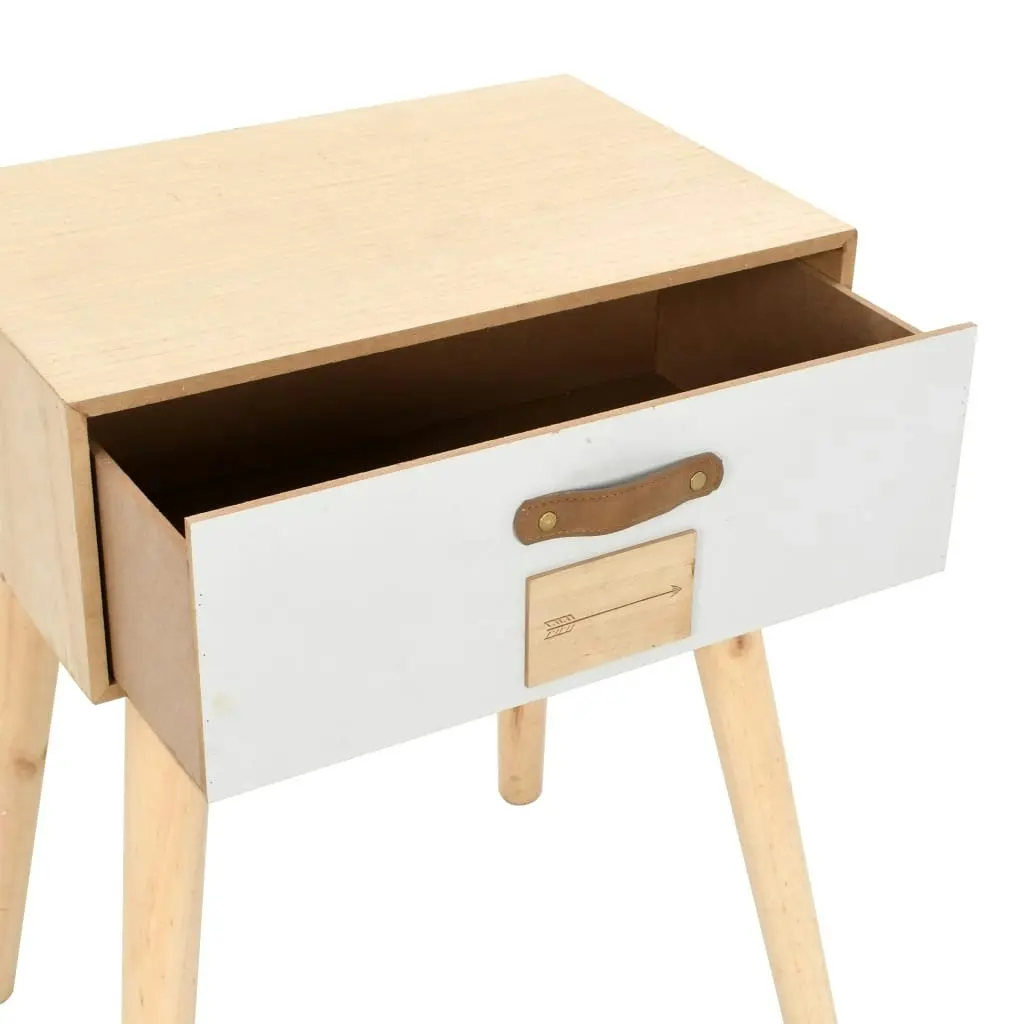 Bedside Table with a Drawer 44x30x58.5 cm Solid Pinewood 247394