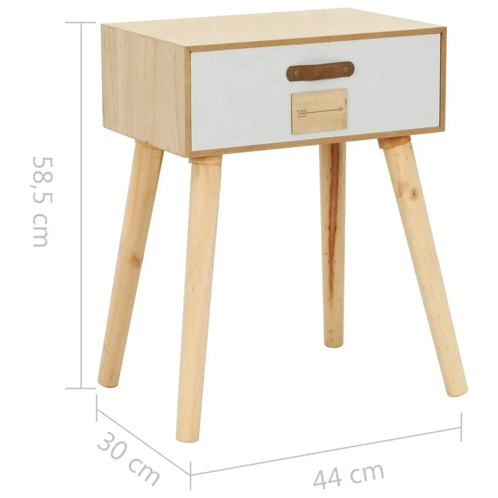 Bedside Table with a Drawer 44x30x58.5 cm Solid Pinewood 247394