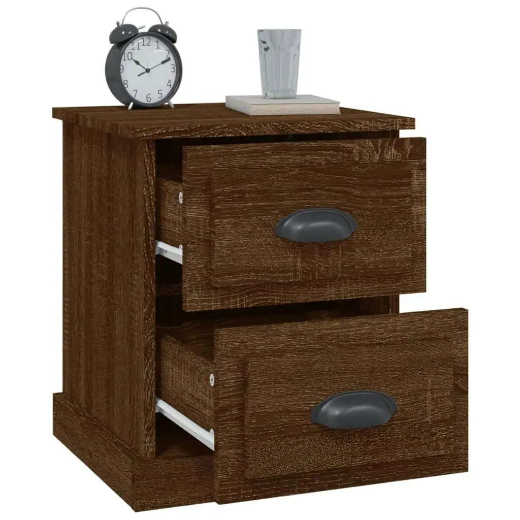 Bedside Cabinets 2 pcs Brown Oak 39x39x47.5 cm Engineered Wood 816159