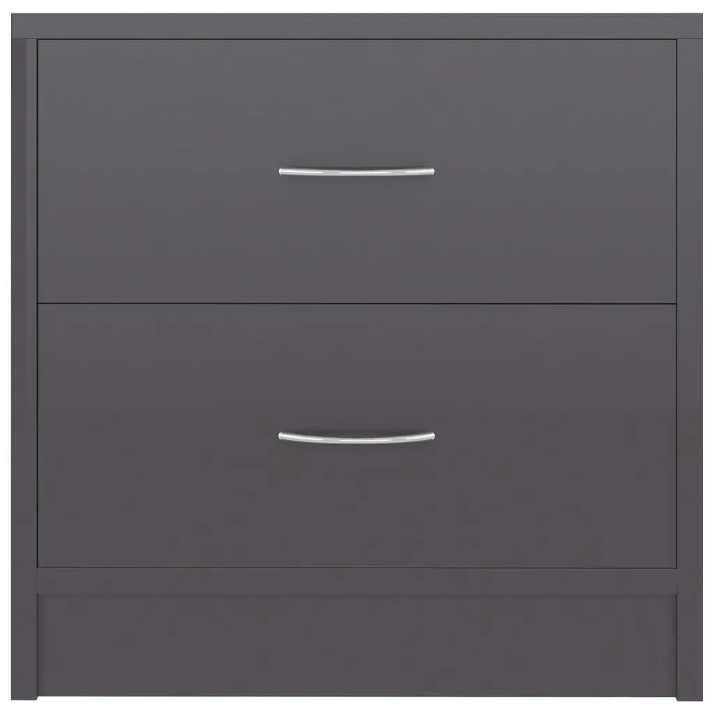 Bedside Cabinets 2 pcs High Gloss Grey 40x30x40 cm Engineered Wood 801052