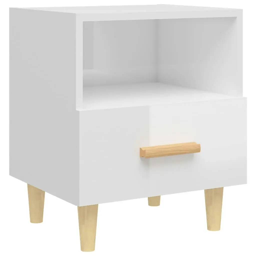 Bedside Cabinets 2 pcs High Gloss White 40x35x47 cm 812019