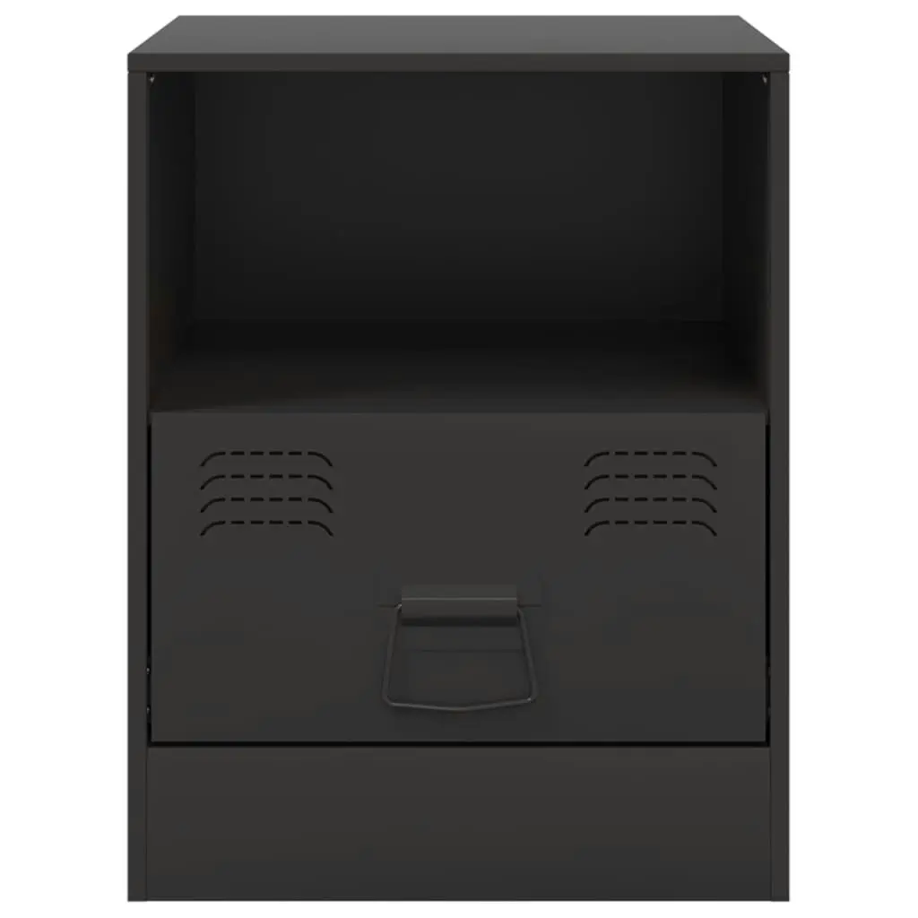 Bedside Cabinets 2pcs Black 34.5x39x44 cm Steel 841752