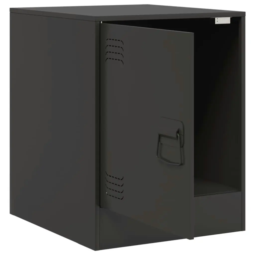 Bedside Cabinets 2pcs Black 34.5x39x44 cm Steel 841608