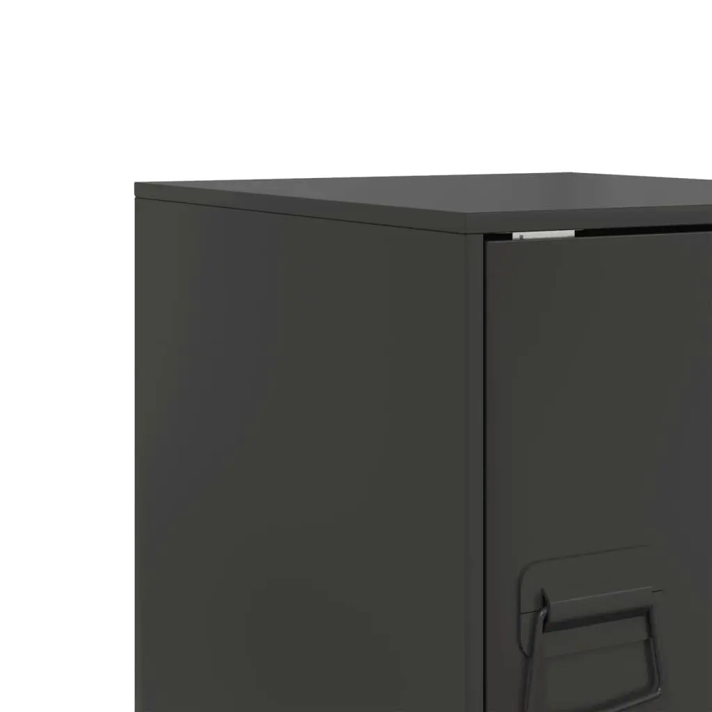 Bedside Cabinets 2pcs Black 34.5x39x44 cm Steel 841608