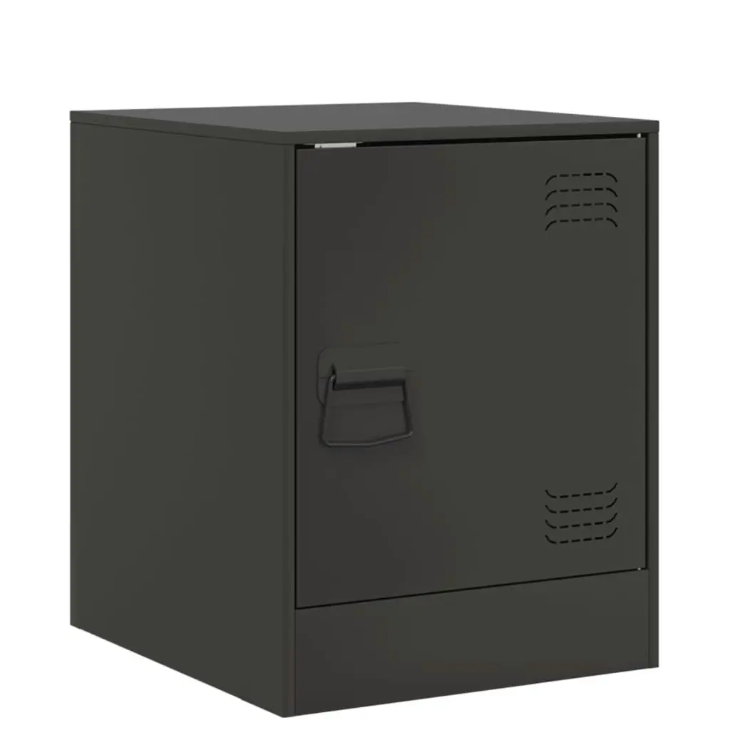 Bedside Cabinets 2pcs Black 34.5x39x44 cm Steel 841608