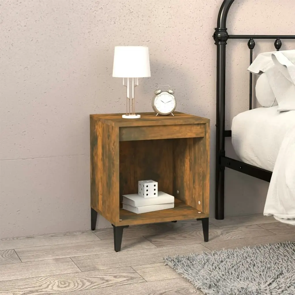 Bedside Cabinets 2 pcs Smoked Oak 40x35x50 cm 821885