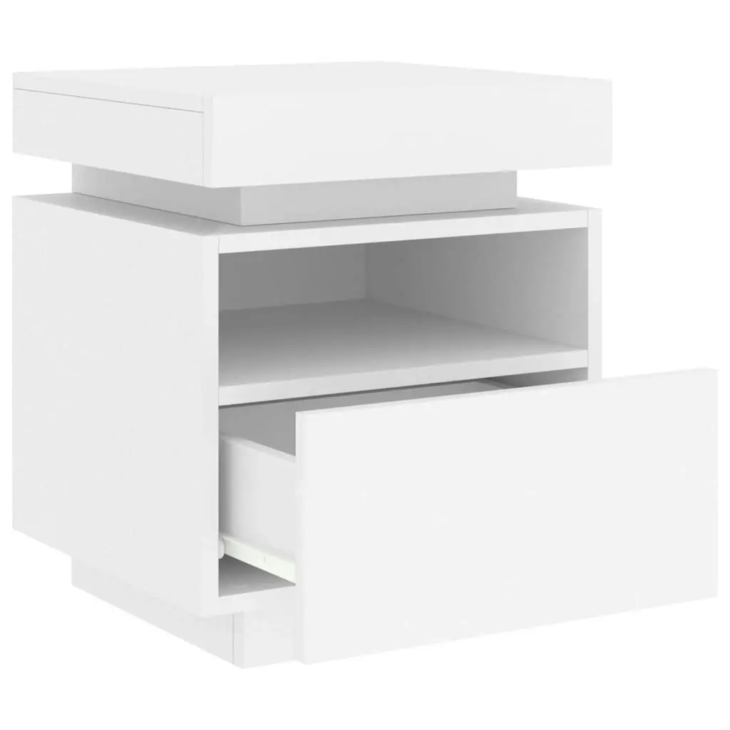 Bedside Cabinets with LED Lights 2 pcs White 40x39x48.5 cm 836785