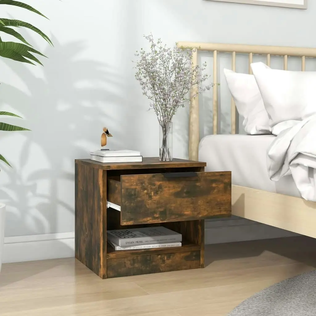 Bedside Cabinets 2 pcs Smoked Oak Engineered Wood 817046