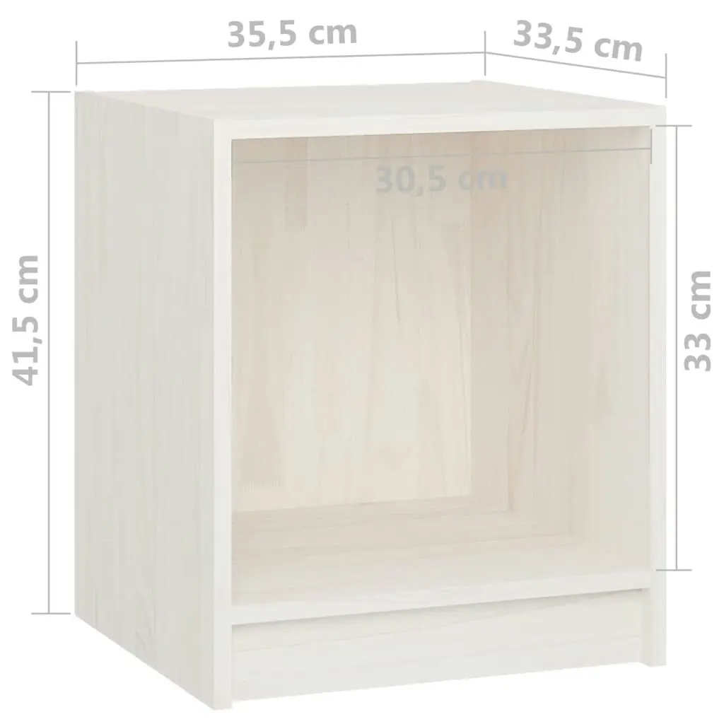 Bedside Cabinets 2 pcs White 35.5x33.5x41.5 cm Solid Pinewood 809922