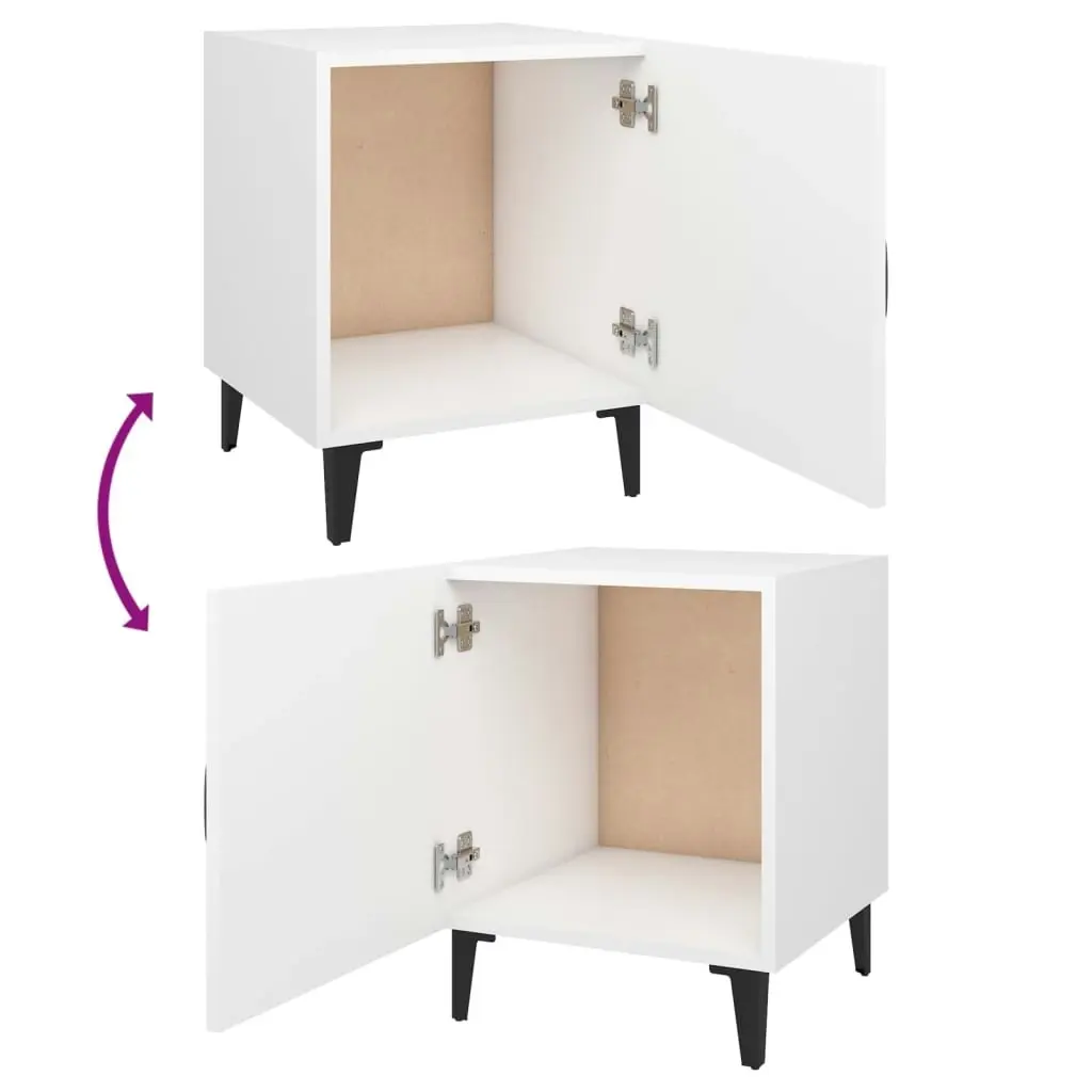 Bedside Cabinets 2 pcs White Engineered Wood 812061