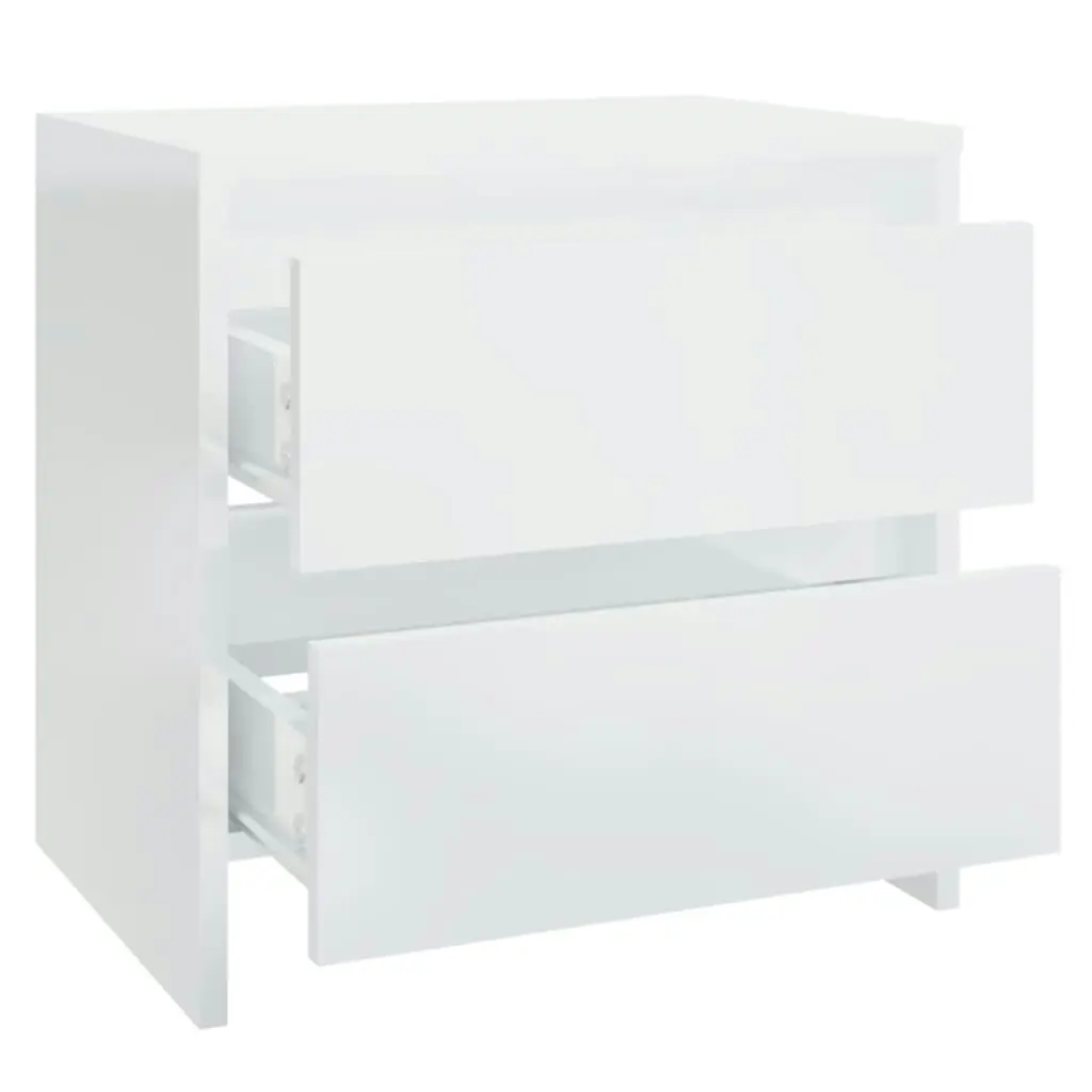 Bedside Cabinets 2 pcs High Gloss White 45x34.5x44.5 cm Engineered Wood 809858