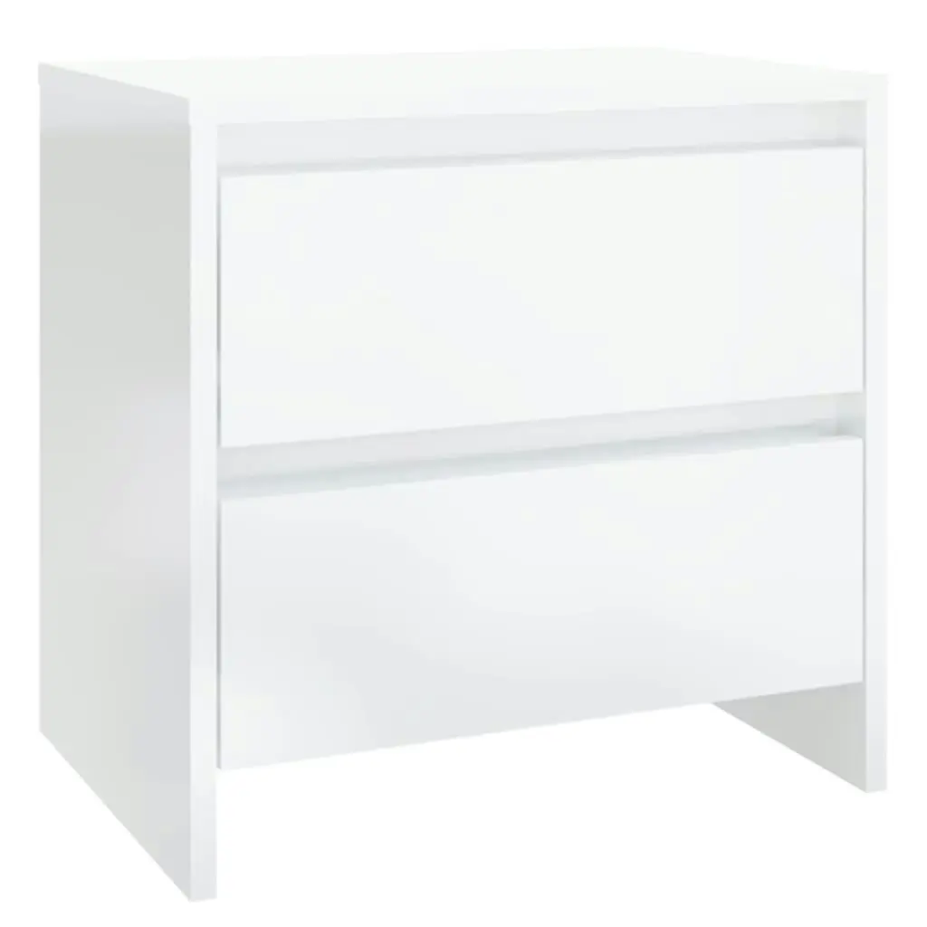 Bedside Cabinets 2 pcs High Gloss White 45x34.5x44.5 cm Engineered Wood 809858