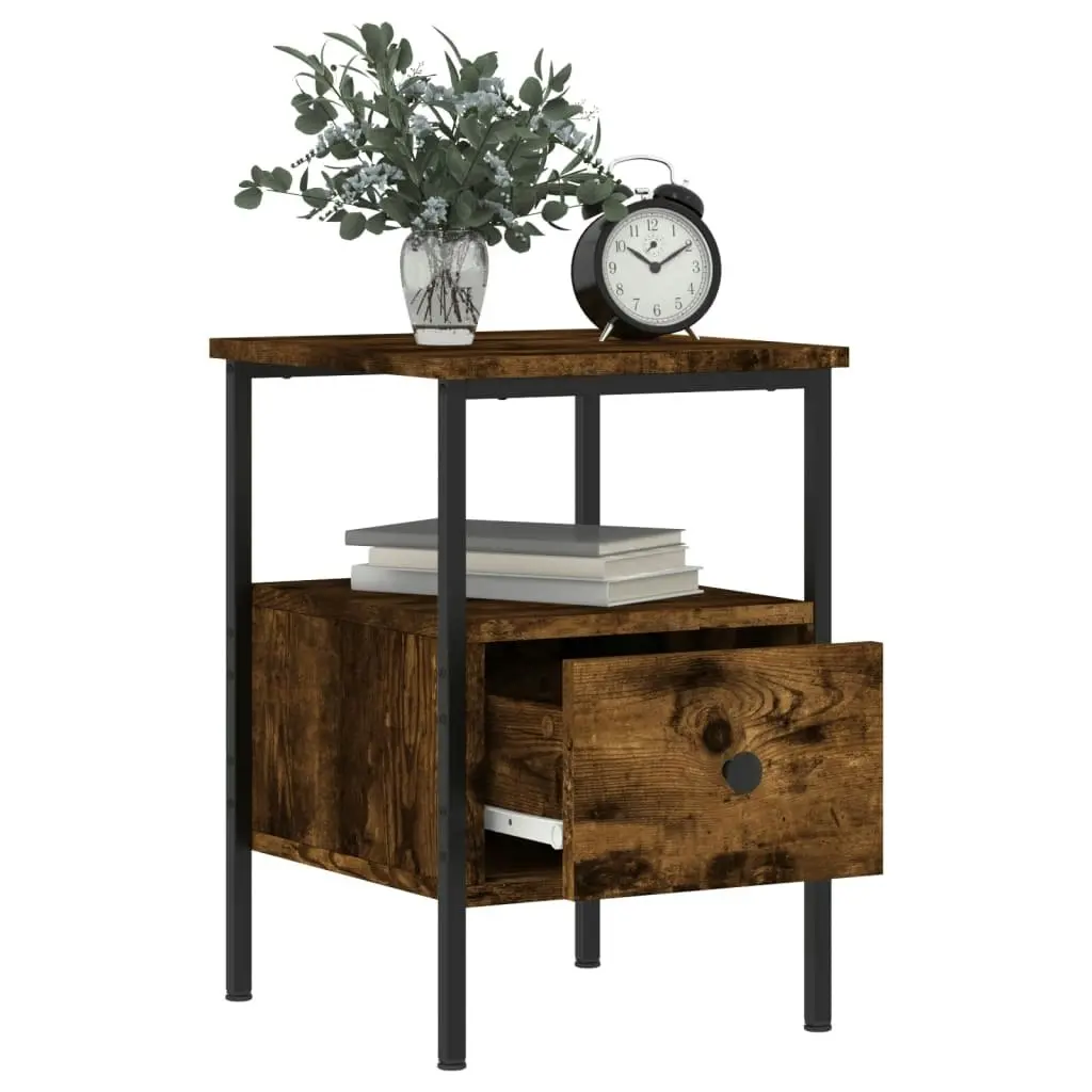 Bedside Cabinets 2 pcs Smoked Oak 34x36x50 cm Engineered Wood 826048