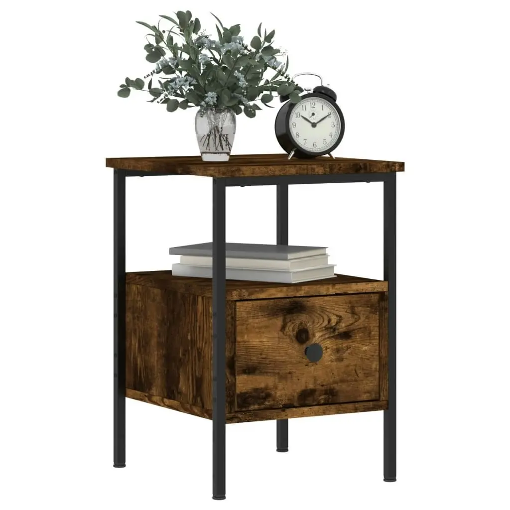 Bedside Cabinets 2 pcs Smoked Oak 34x36x50 cm Engineered Wood 826048