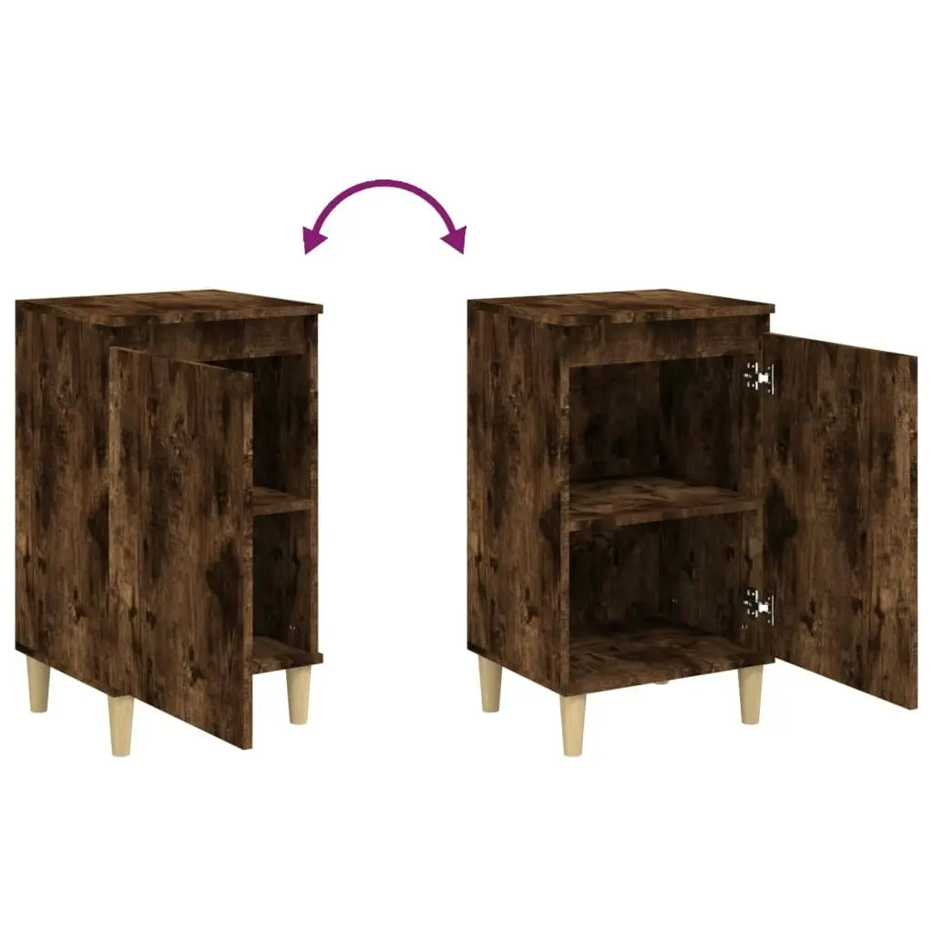 Bedside Cabinets 2 pcs Smoked Oak 40x35x70 cm Engineered Wood 819639