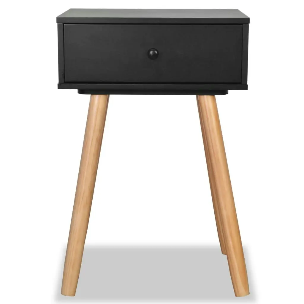 Bedside Tables 2 pcs Solid Pinewood 40x30x61 cm Black 244741