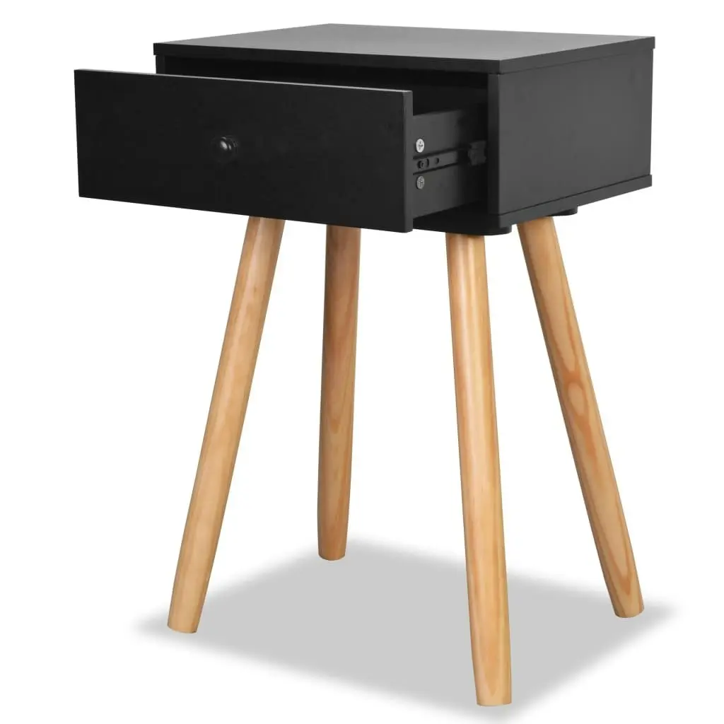 Bedside Tables 2 pcs Solid Pinewood 40x30x61 cm Black 244741