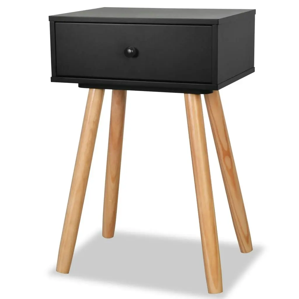 Bedside Tables 2 pcs Solid Pinewood 40x30x61 cm Black 244741