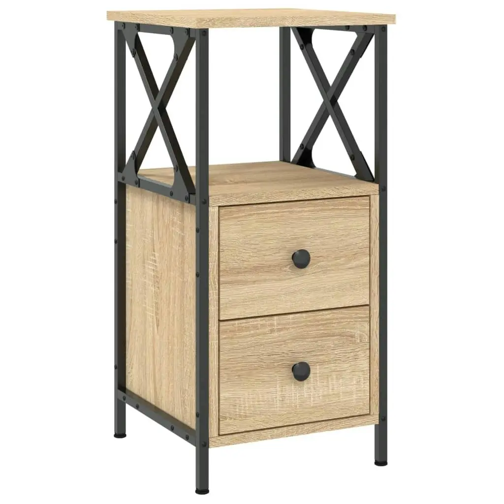 Bedside Cabinets 2 pcs Sonoma Oak 34x35.5x70 cm Engineered Wood 825946