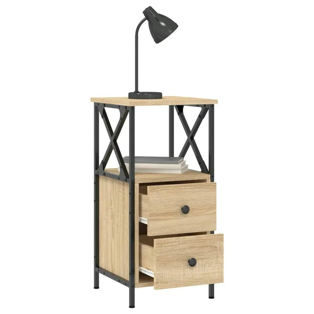 Bedside Cabinets 2 pcs Sonoma Oak 34x35.5x70 cm Engineered Wood 825946