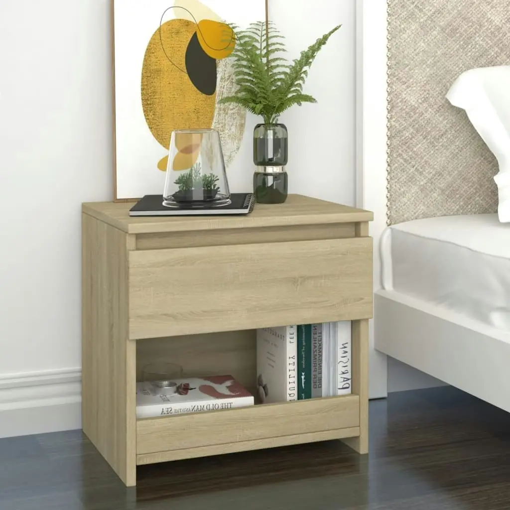 Bedside Cabinets 2 pcs Sonoma Oak 40x30x39 cm Engineered Wood 803450