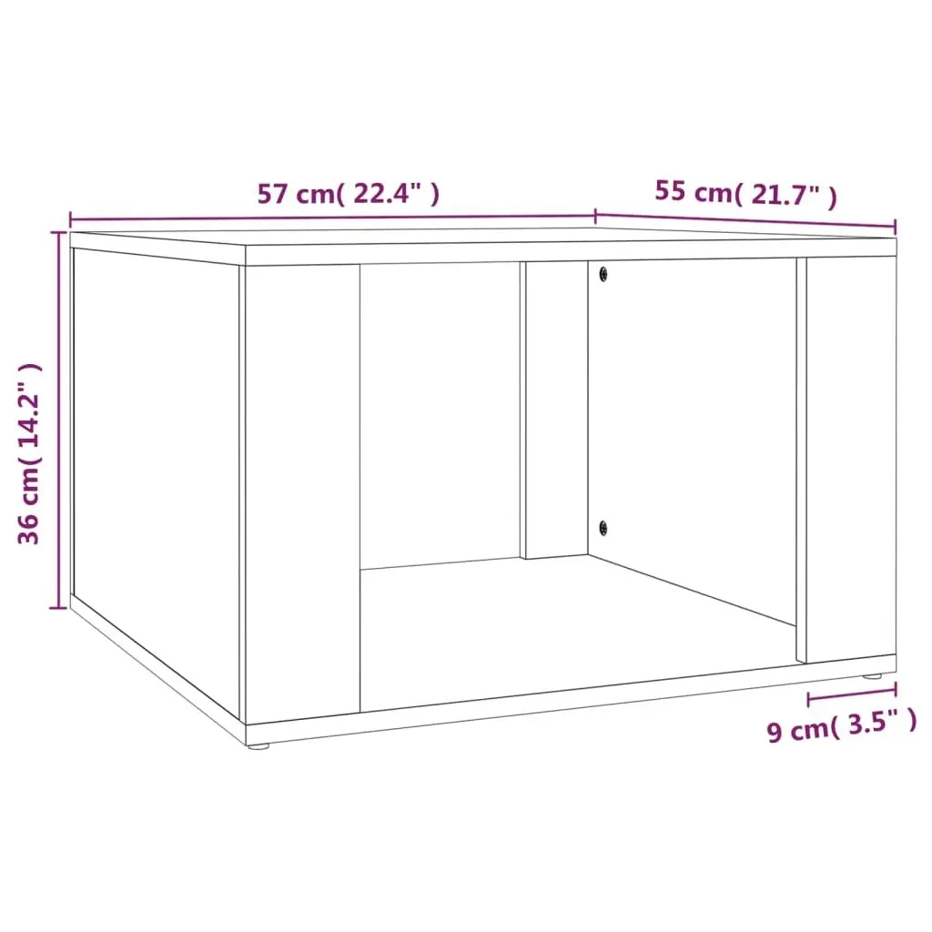 Bedside Table Concrete Grey 57x55x36 cm Engineered Wood 816556