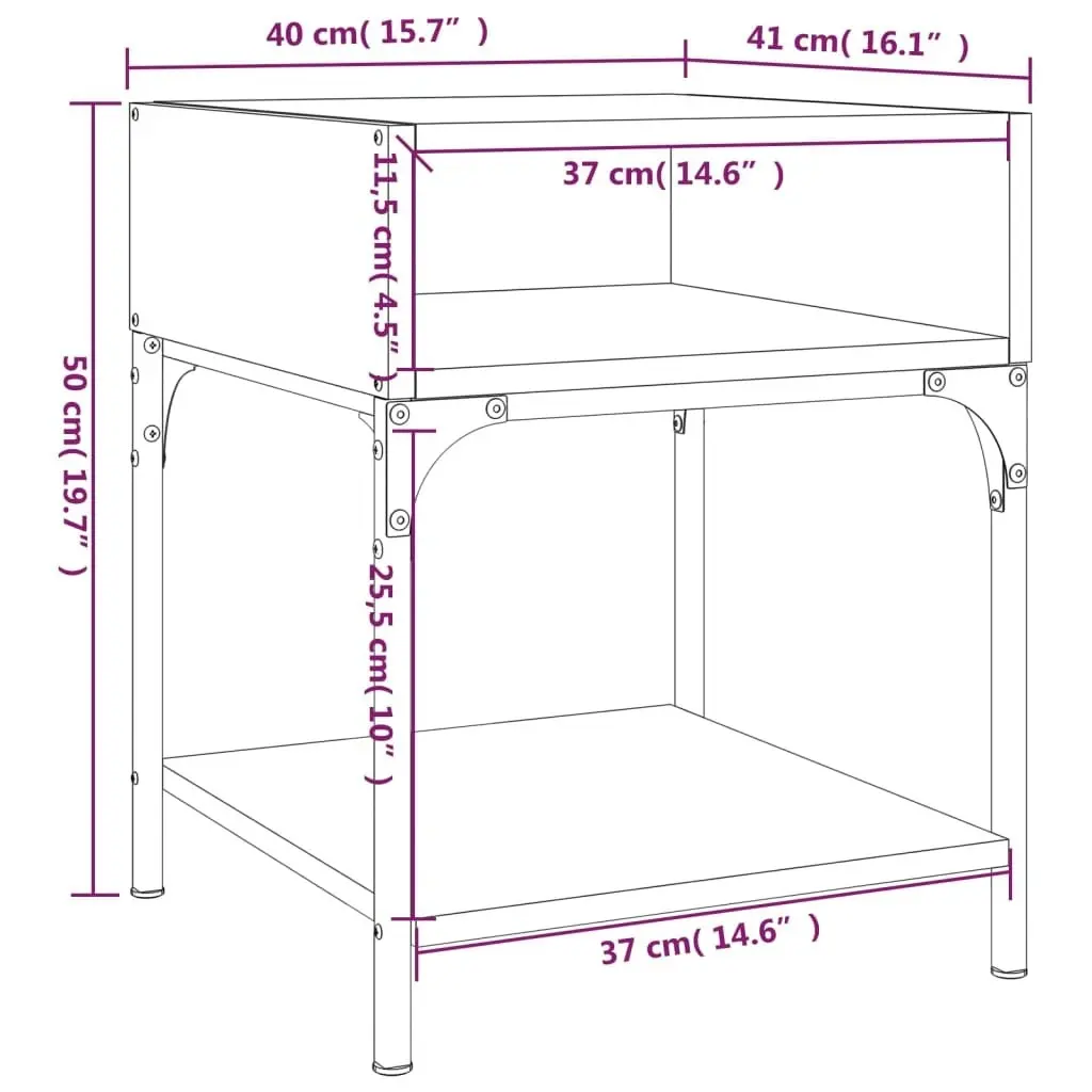 Bedside Table Sonoma Oak 40x41x50 cm Engineered Wood 825875