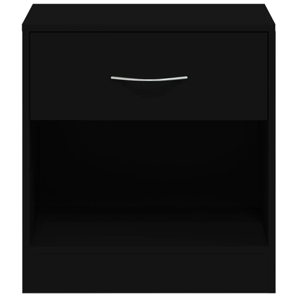 Bedside Cabinets 2 pcs with Drawer Black 342583