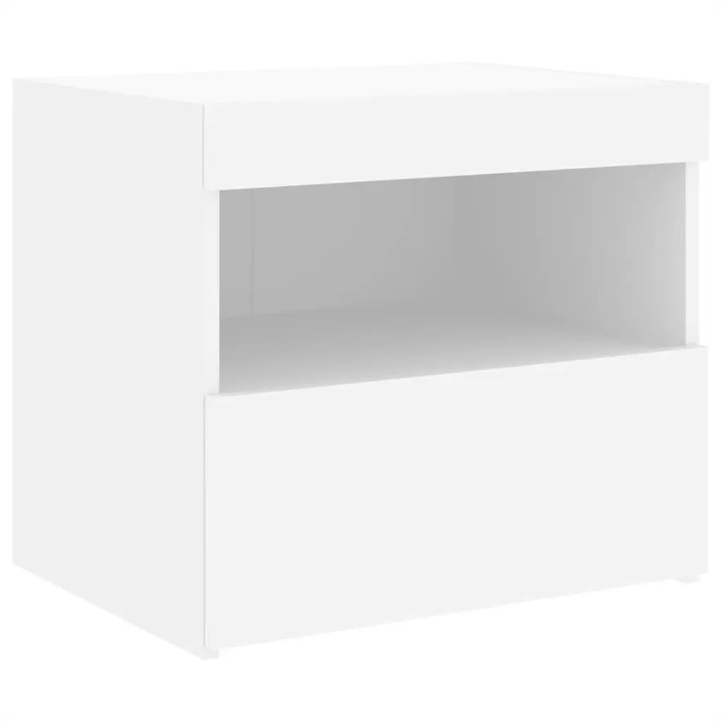 Bedside Cabinets with LED Lights 2 pcs White 50x40x45 cm 836764