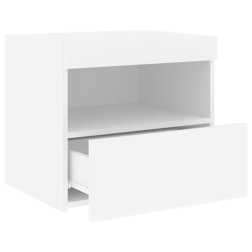 Bedside Cabinets with LED Lights 2 pcs White 50x40x45 cm 836764