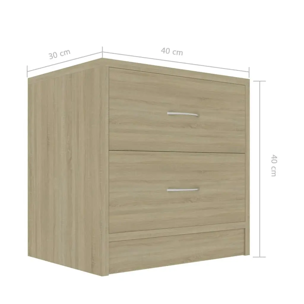 Bedside Cabinets 2 pcs Sonoma Oak 40x30x40 cm Engineered Wood 801042