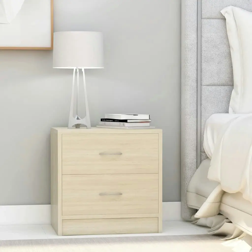 Bedside Cabinets 2 pcs Sonoma Oak 40x30x40 cm Engineered Wood 801042