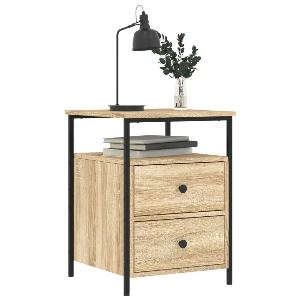 Bedside Cabinets 2 pcs Sonoma Oak 44x45x60 cm Engineered Wood 826006