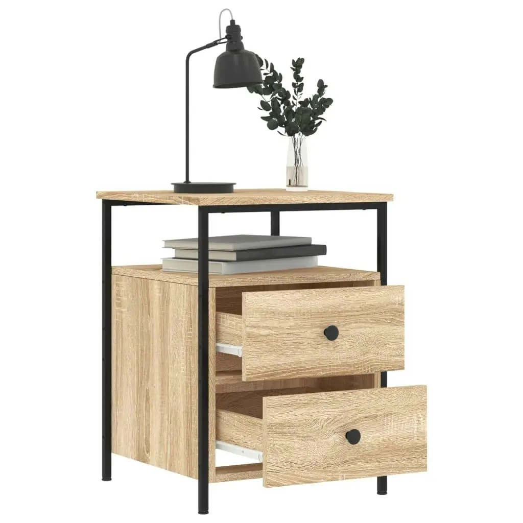 Bedside Cabinets 2 pcs Sonoma Oak 44x45x60 cm Engineered Wood 826006