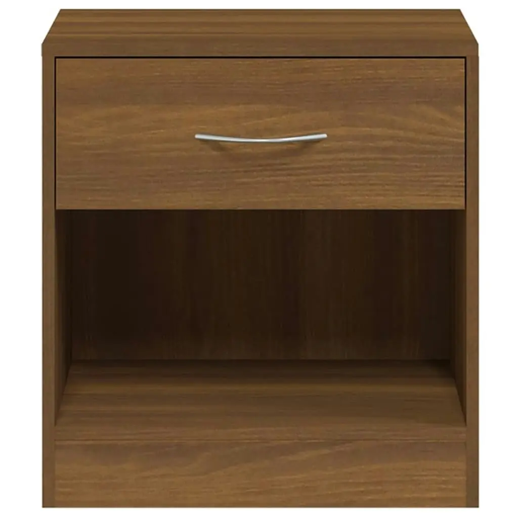 Bedside Cabinets 2 pcs with Drawer Brown Oak 342588