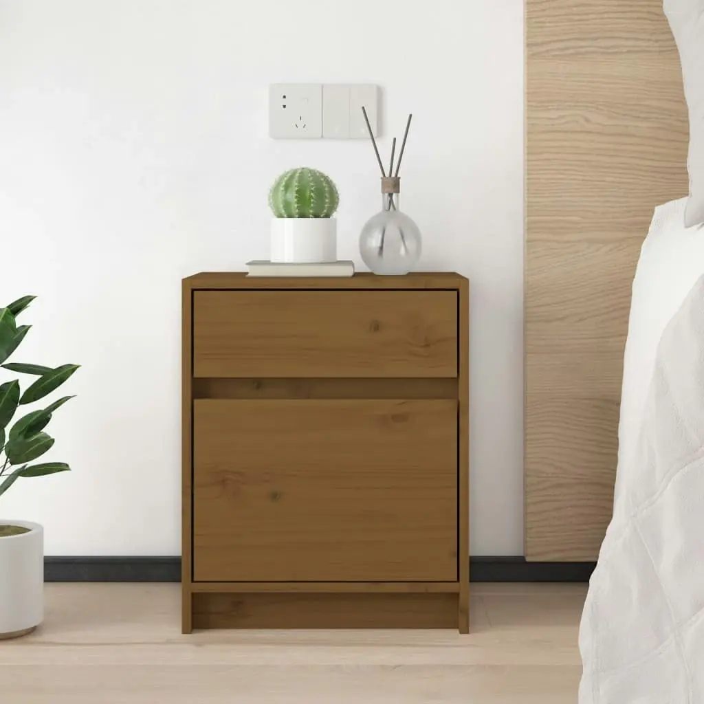 Bedside Cabinets 2 pcs Honey Brown 40x31x50 cm Solid Pinewood 808130