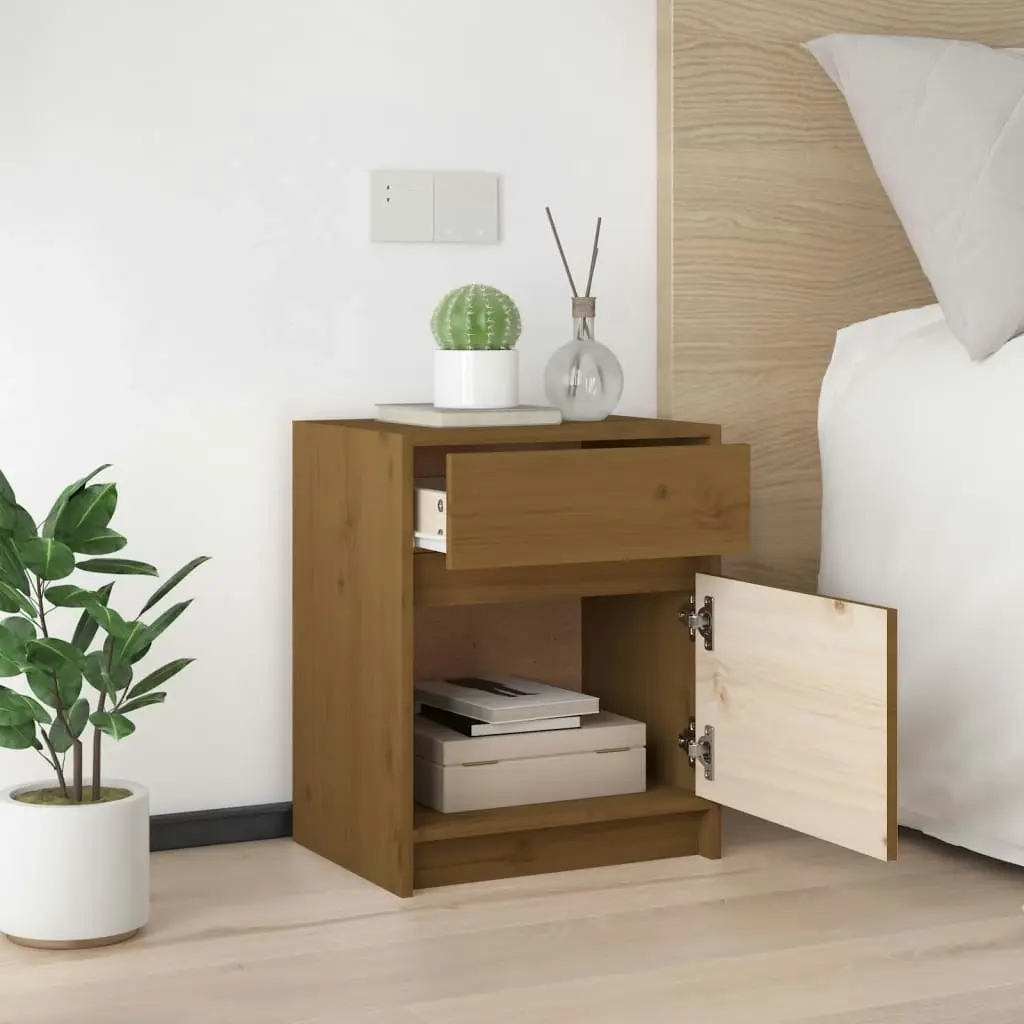 Bedside Cabinets 2 pcs Honey Brown 40x31x50 cm Solid Pinewood 808130