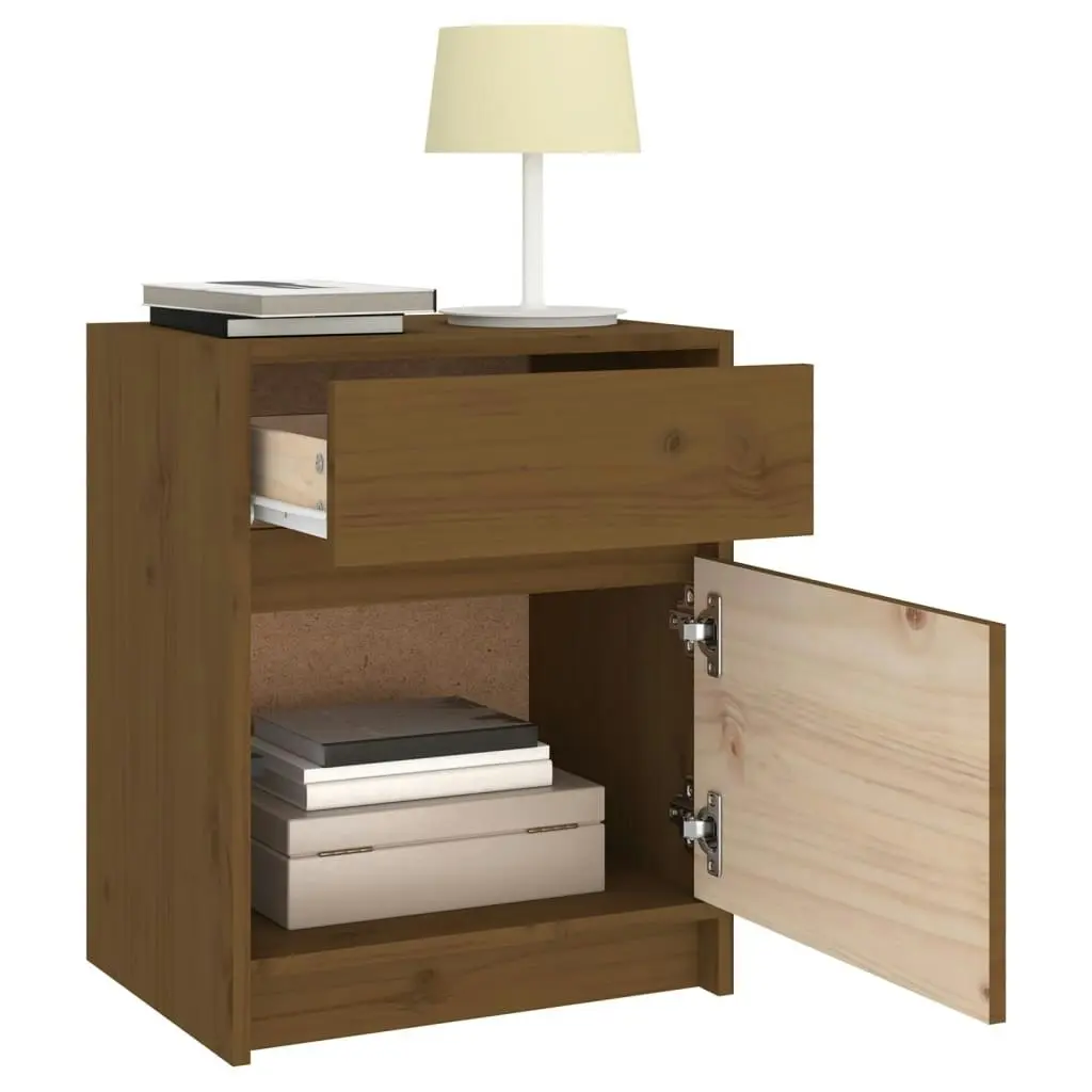 Bedside Cabinets 2 pcs Honey Brown 40x31x50 cm Solid Pinewood 808130