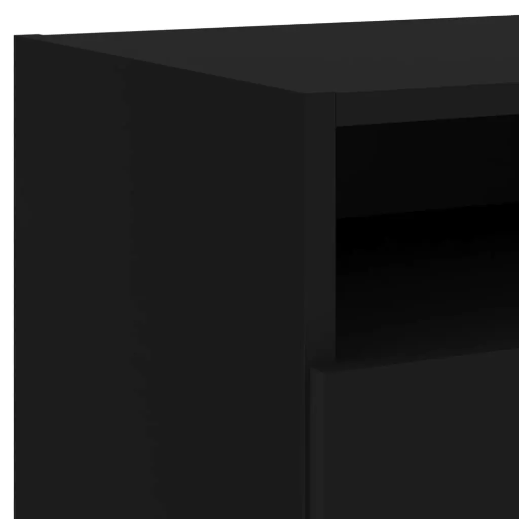 Bedside Cabinets with LED Lights 2 pcs Black 40x39x37 cm 836801