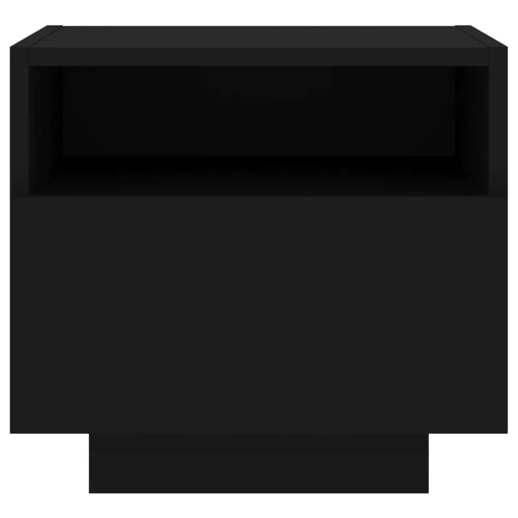 Bedside Cabinets with LED Lights 2 pcs Black 40x39x37 cm 836801