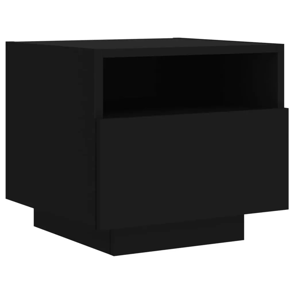 Bedside Cabinets with LED Lights 2 pcs Black 40x39x37 cm 836801