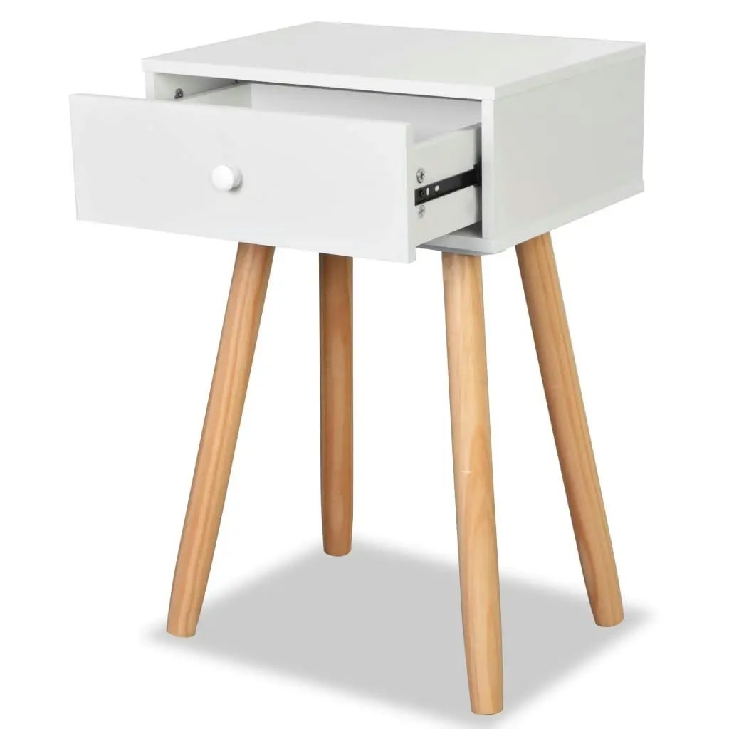 Bedside Tables 2 pcs Solid Pinewood 40x30x61 cm White 244740