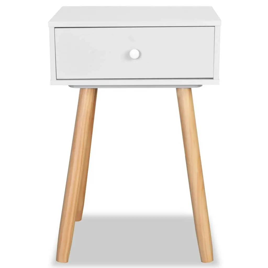 Bedside Tables 2 pcs Solid Pinewood 40x30x61 cm White 244740